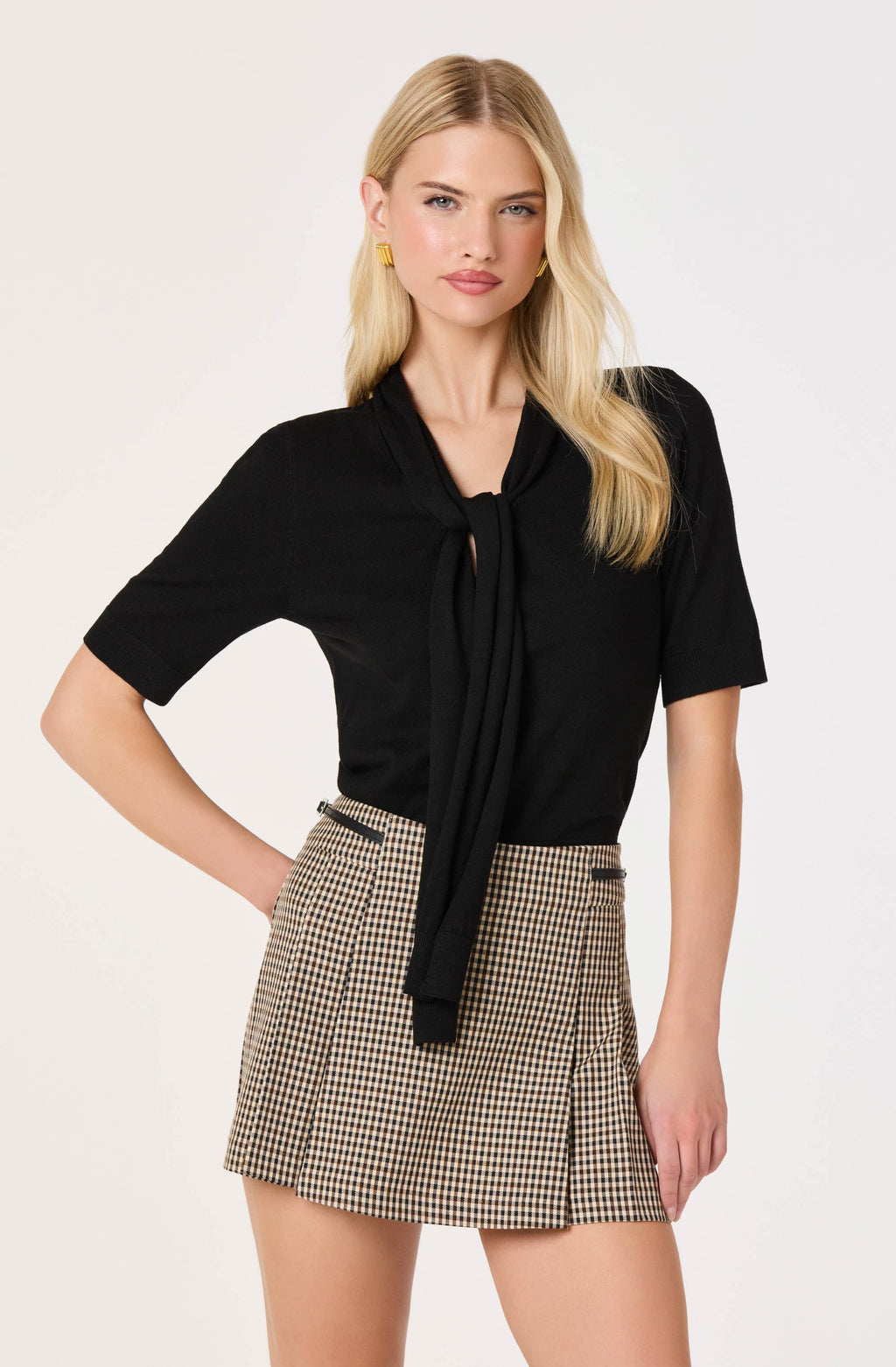 Agatha Scarf-Tie Knit Sweater