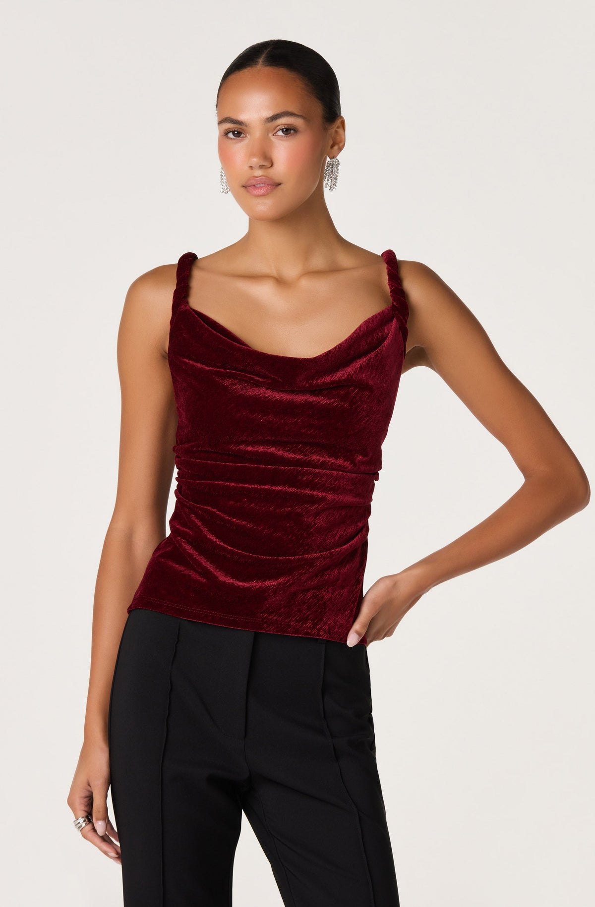 Berlyn Velvet Cowl Neck Tank