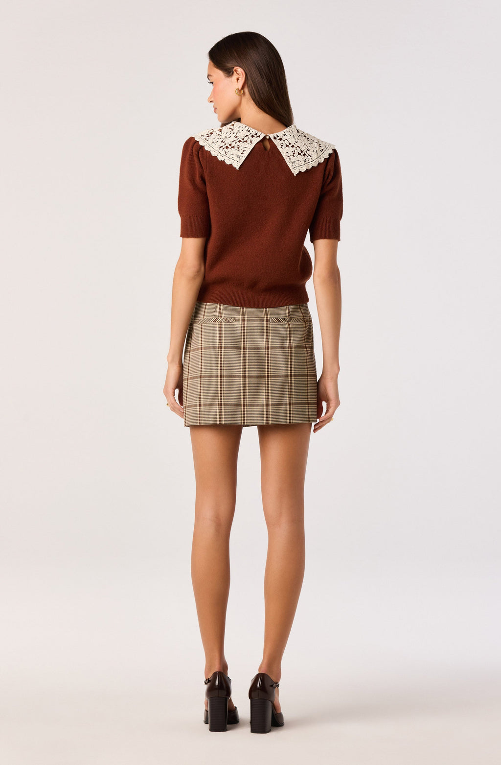 Carianne Lace Collar Puff Sleeve Sweater