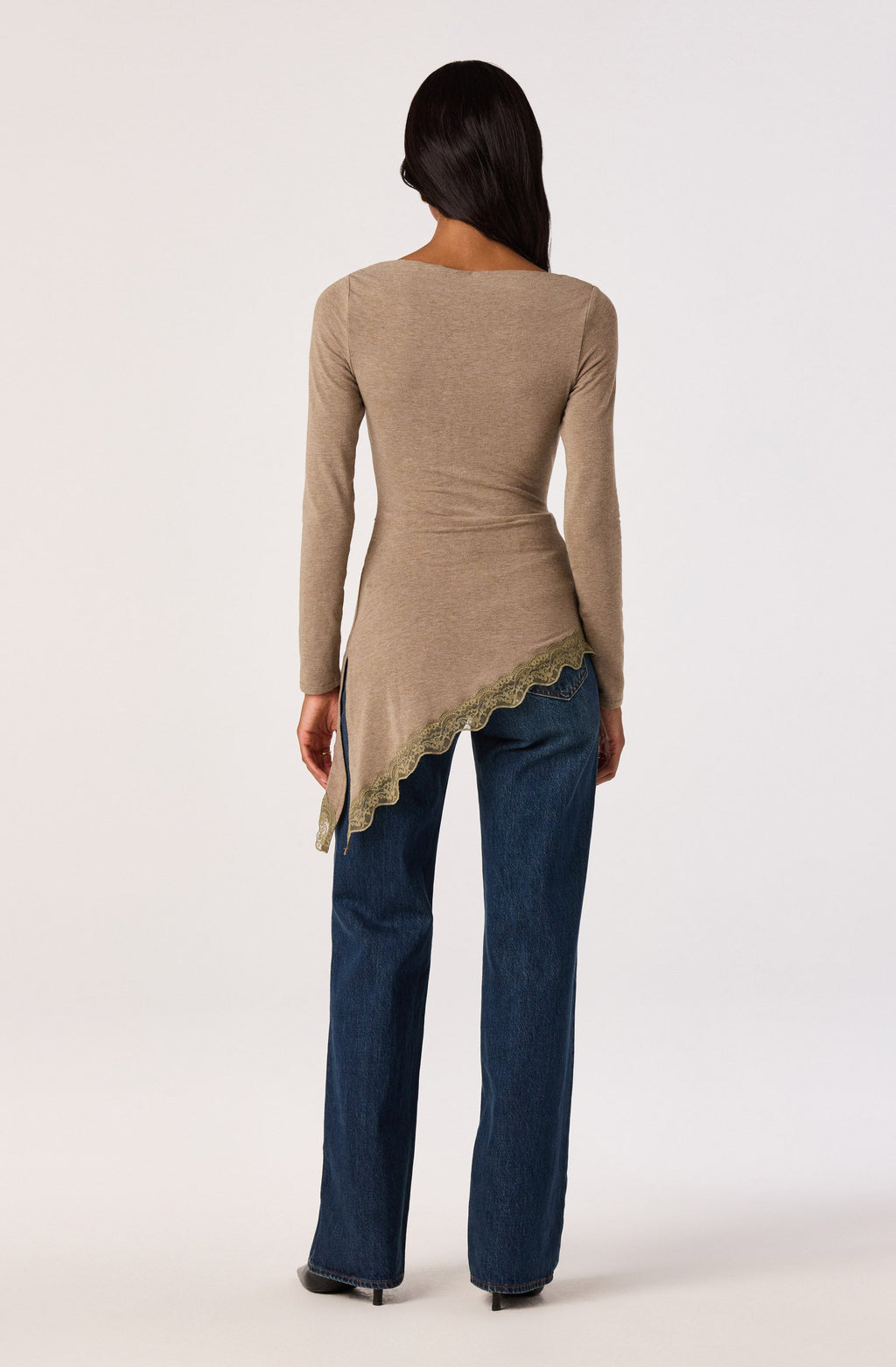 Fiona Asymmetric Lace Hem Top