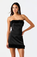 Beltane Faux Fur Trim Corset Top