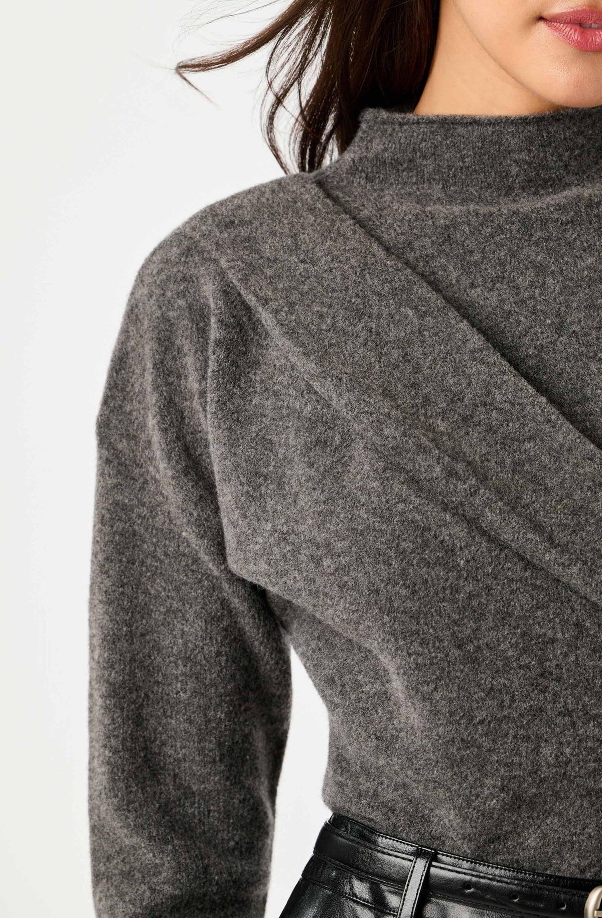 Norma Draped Mock Neck Sweater