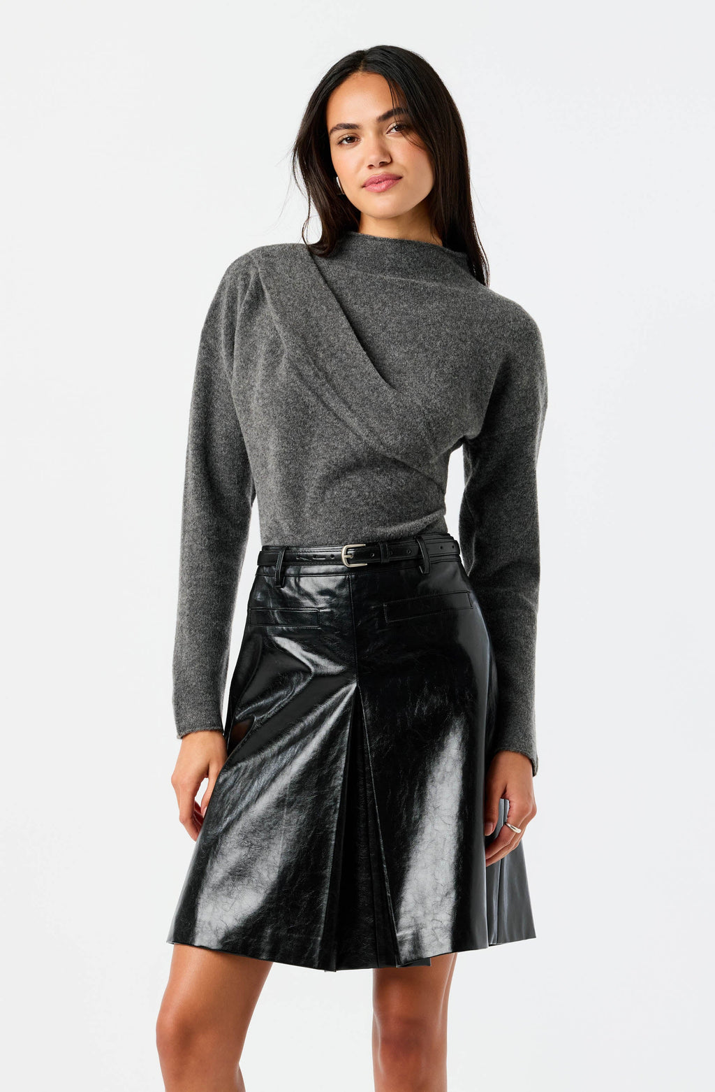 Norma Draped Mock Neck Sweater
