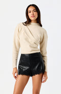 Norma Draped Mock Neck Sweater