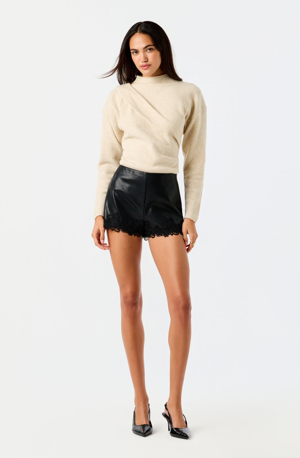 Norma Draped Mock Neck Sweater