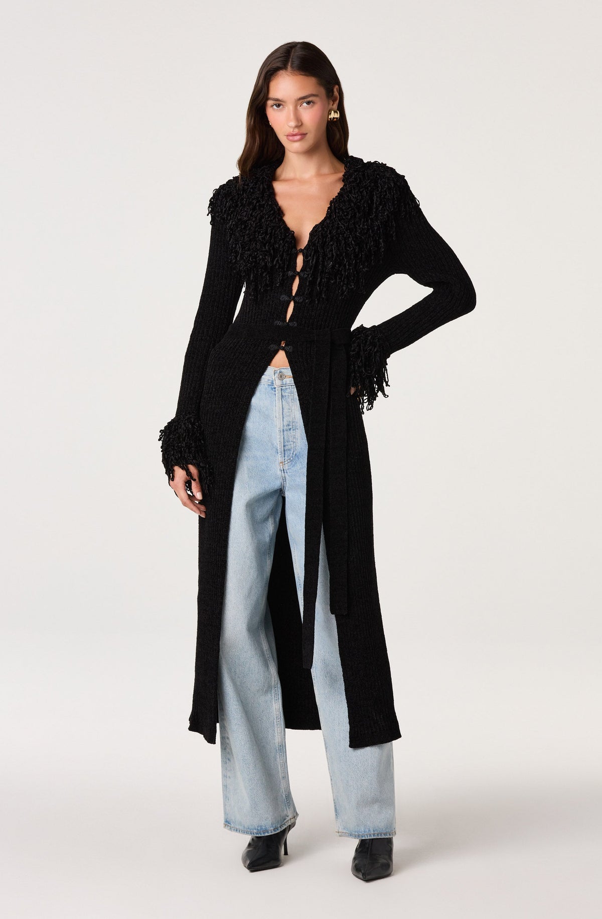 Jadwiga Fringe-Trim Duster Cardigan