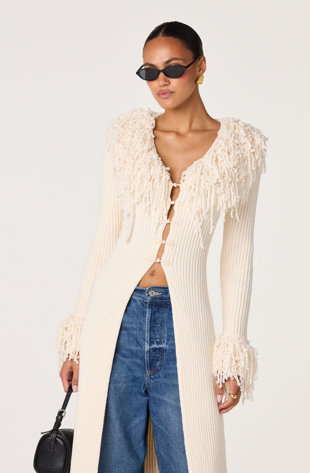 Jadwiga Fringe-Trim Duster Cardigan