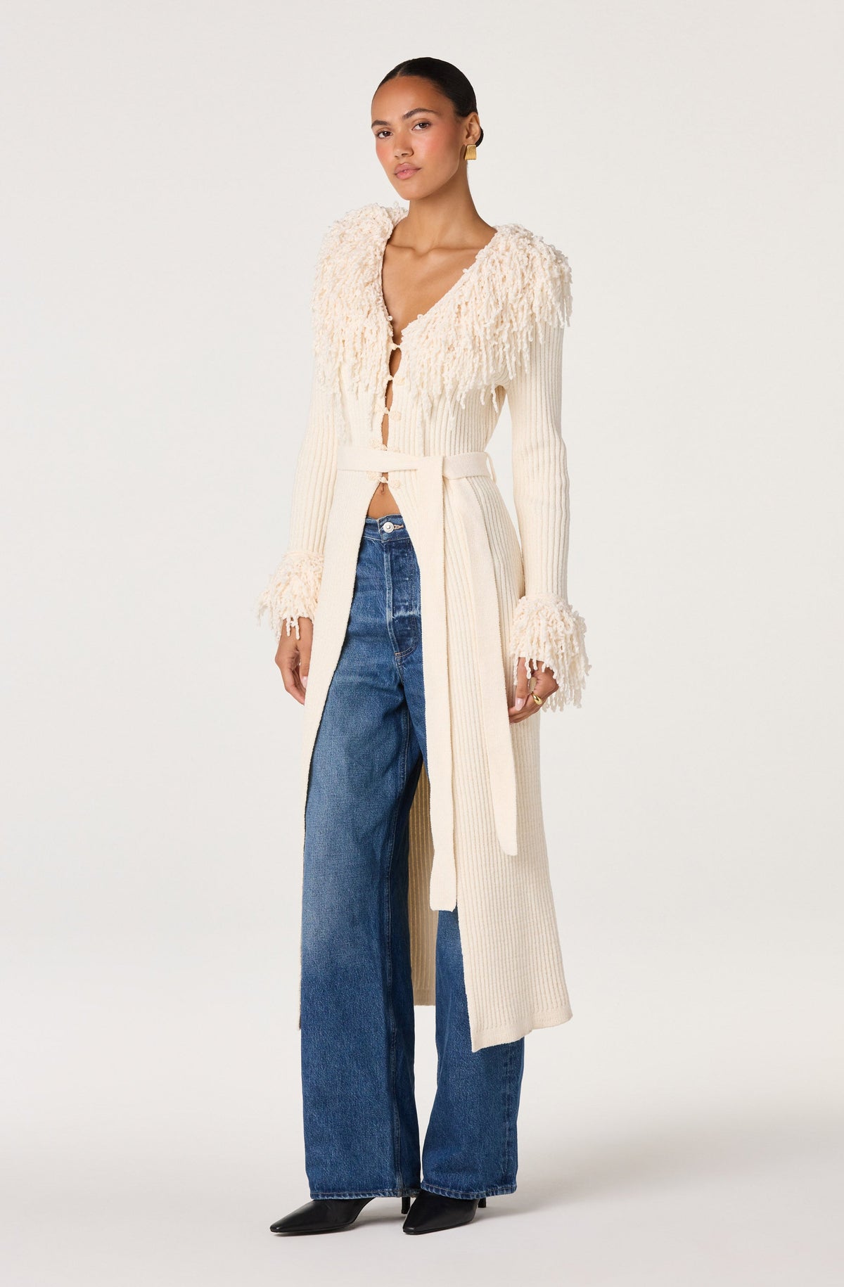Jadwiga Fringe-Trim Duster Cardigan