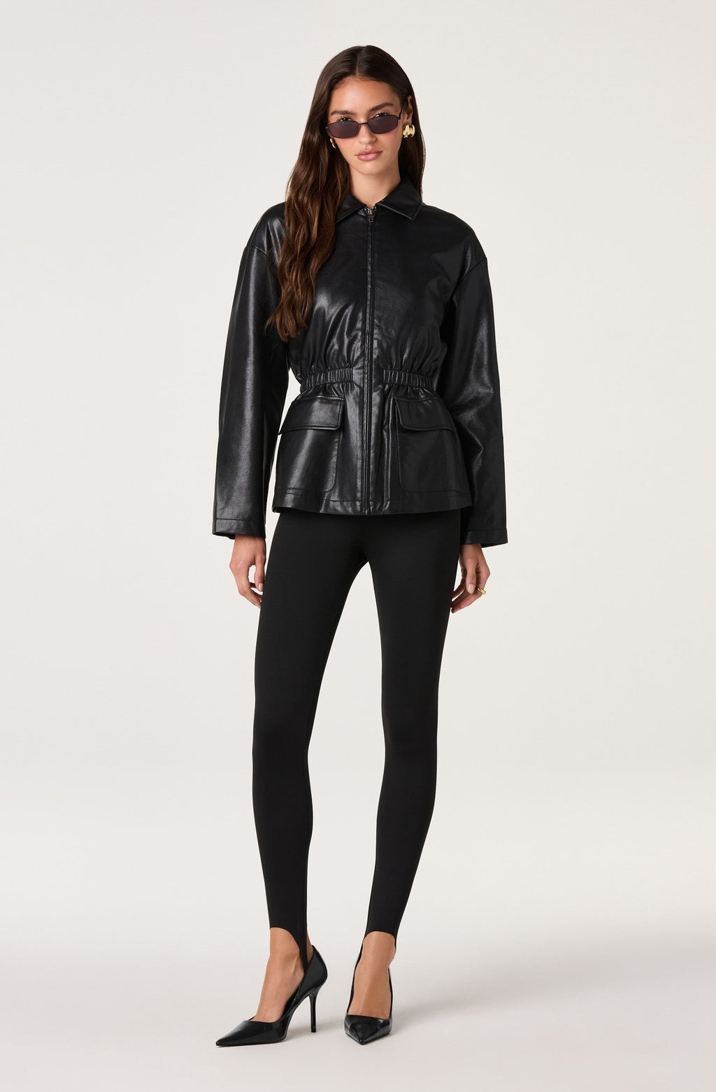 Cavanaugh Faux Leather Peplum Jacket