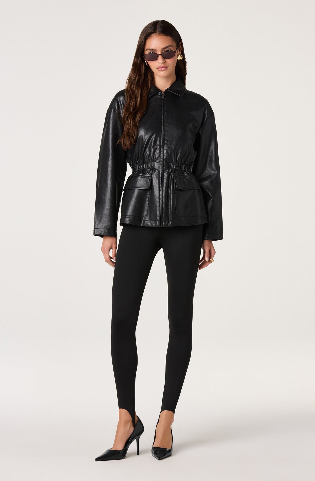 Cavanaugh Faux Leather Peplum Jacket