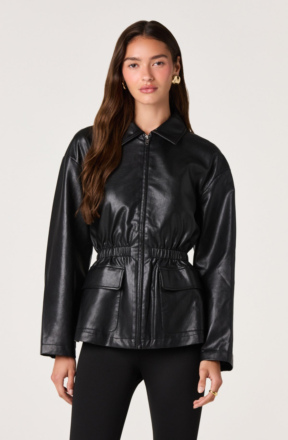 Cavanaugh Faux Leather Peplum Jacket