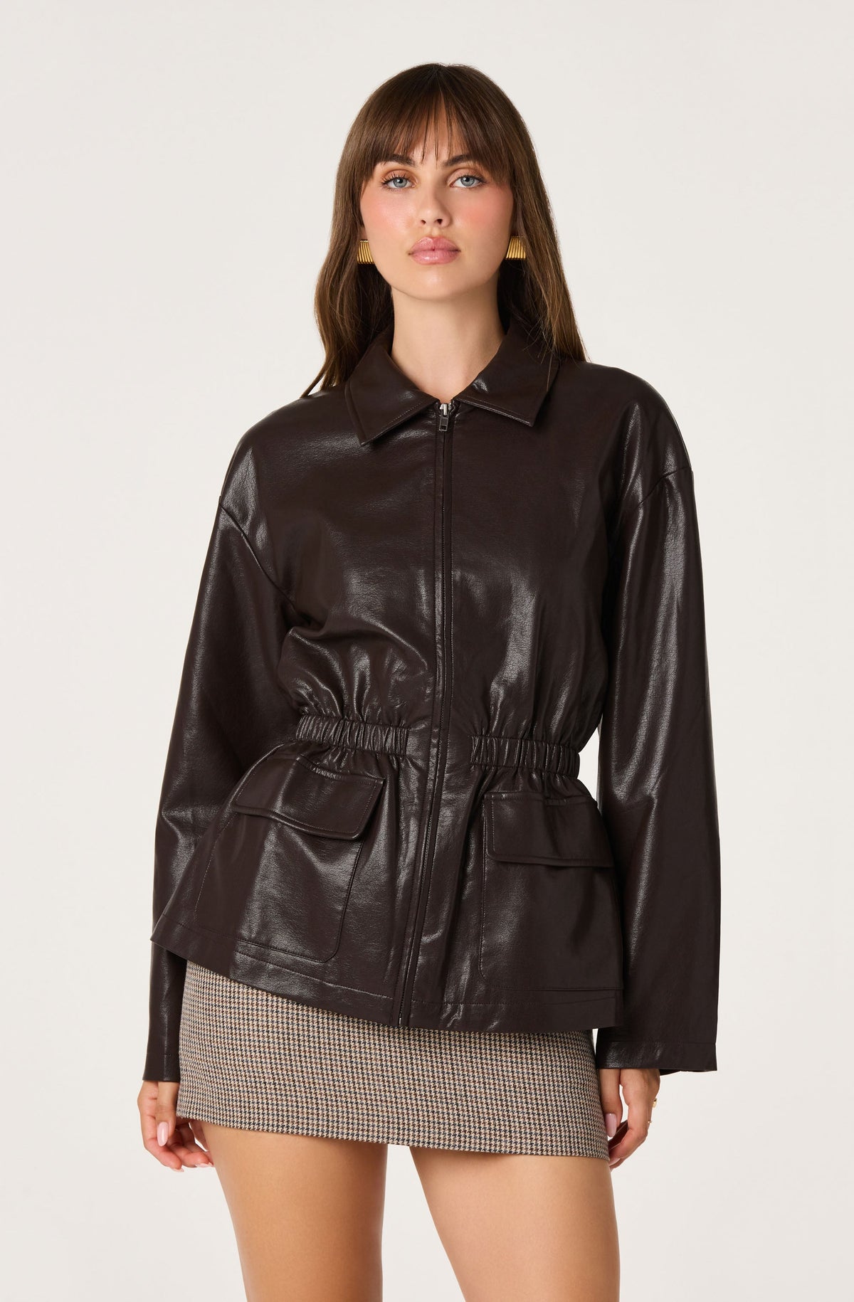 Cavanaugh Faux Leather Peplum Jacket