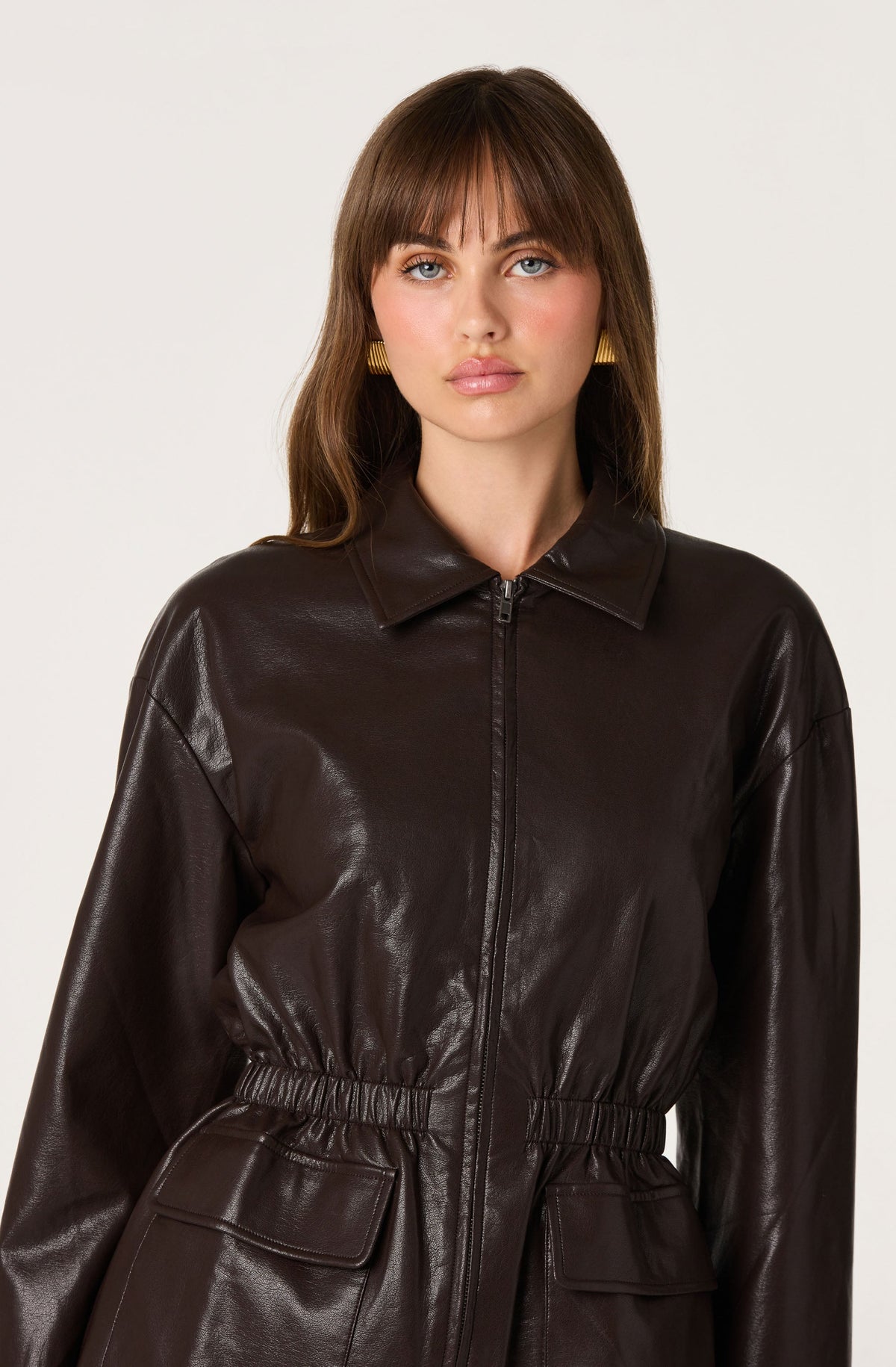 Cavanaugh Faux Leather Peplum Jacket
