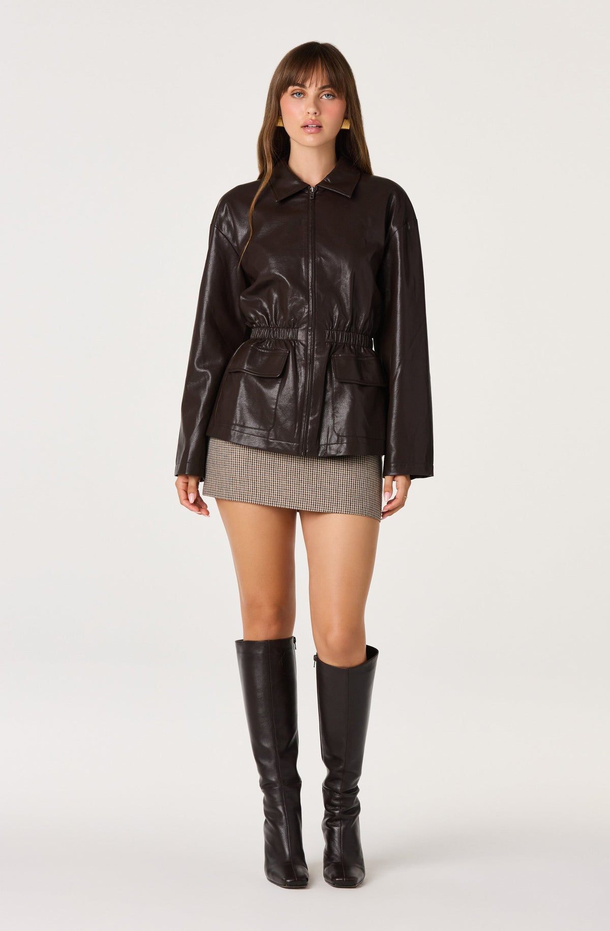 Cavanaugh Faux Leather Peplum Jacket
