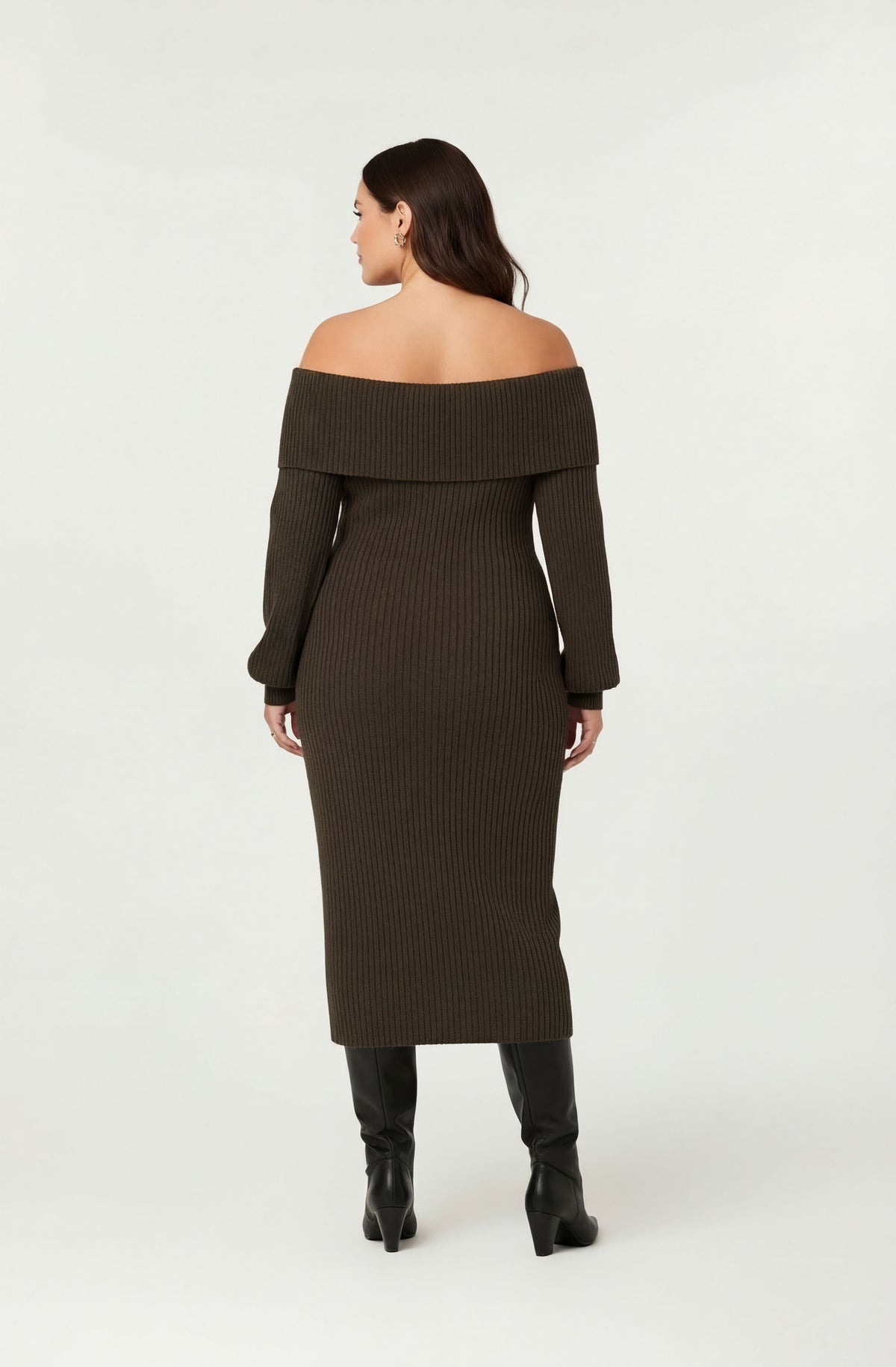 Tilde Off Shoulder Midi Sweater Dress