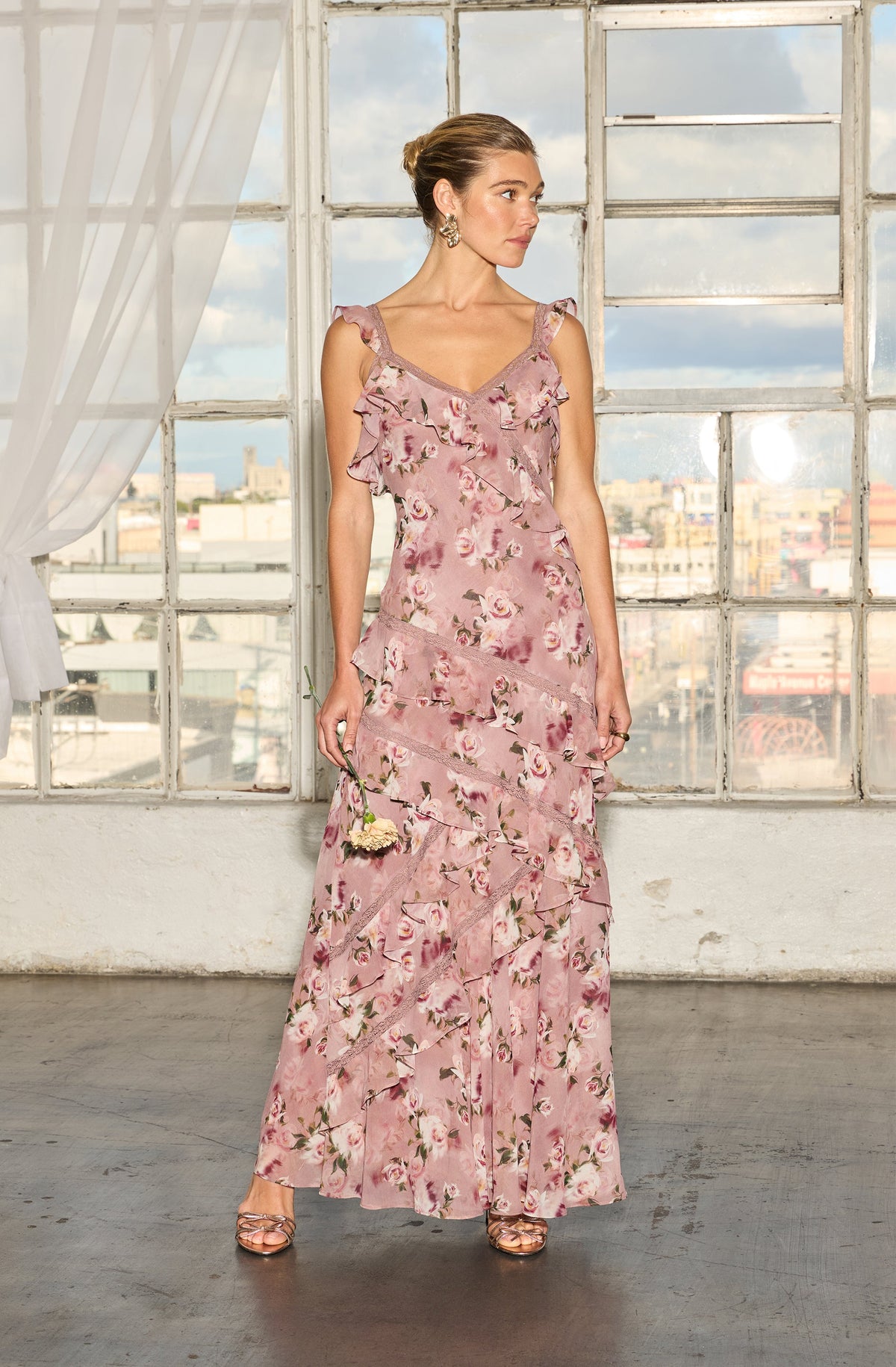 Megan Ruffle Maxi Dress